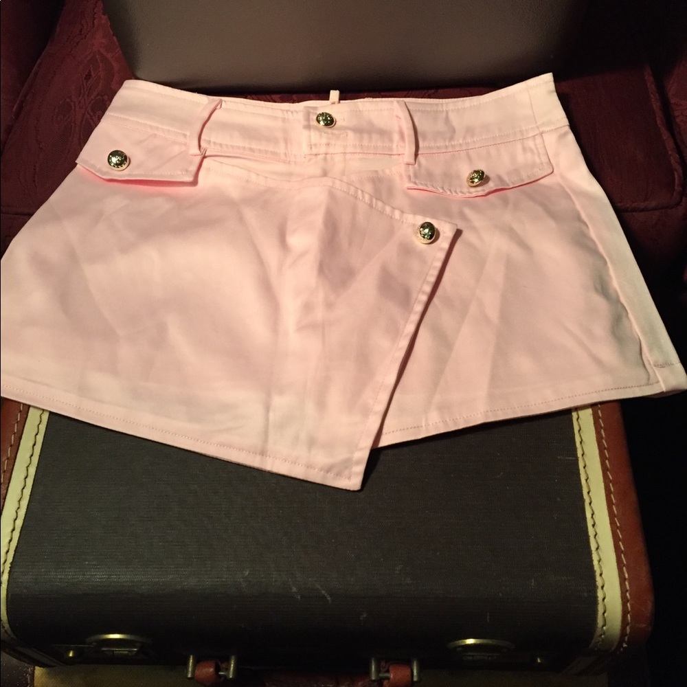 Pink Blingor skort. Satin. Funky club-wear. Small.